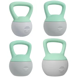 4kg/6kg/8kg/10kg Soft Kettlebell Kettle Bell with Non-Slip Handle for Home Gym Strength Training Cardio - Grey and Green