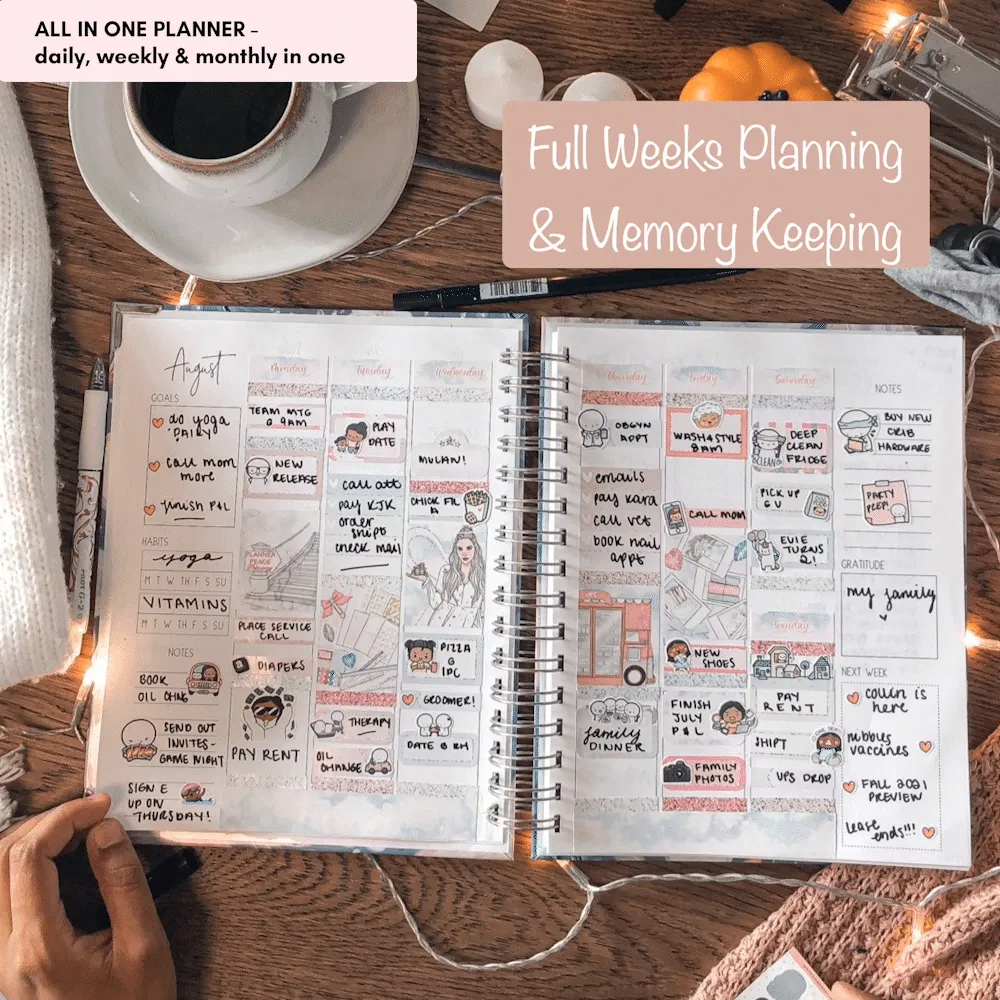 Amelia's Florals | All-In-One Planner (Daily, Weekly & Monthly)