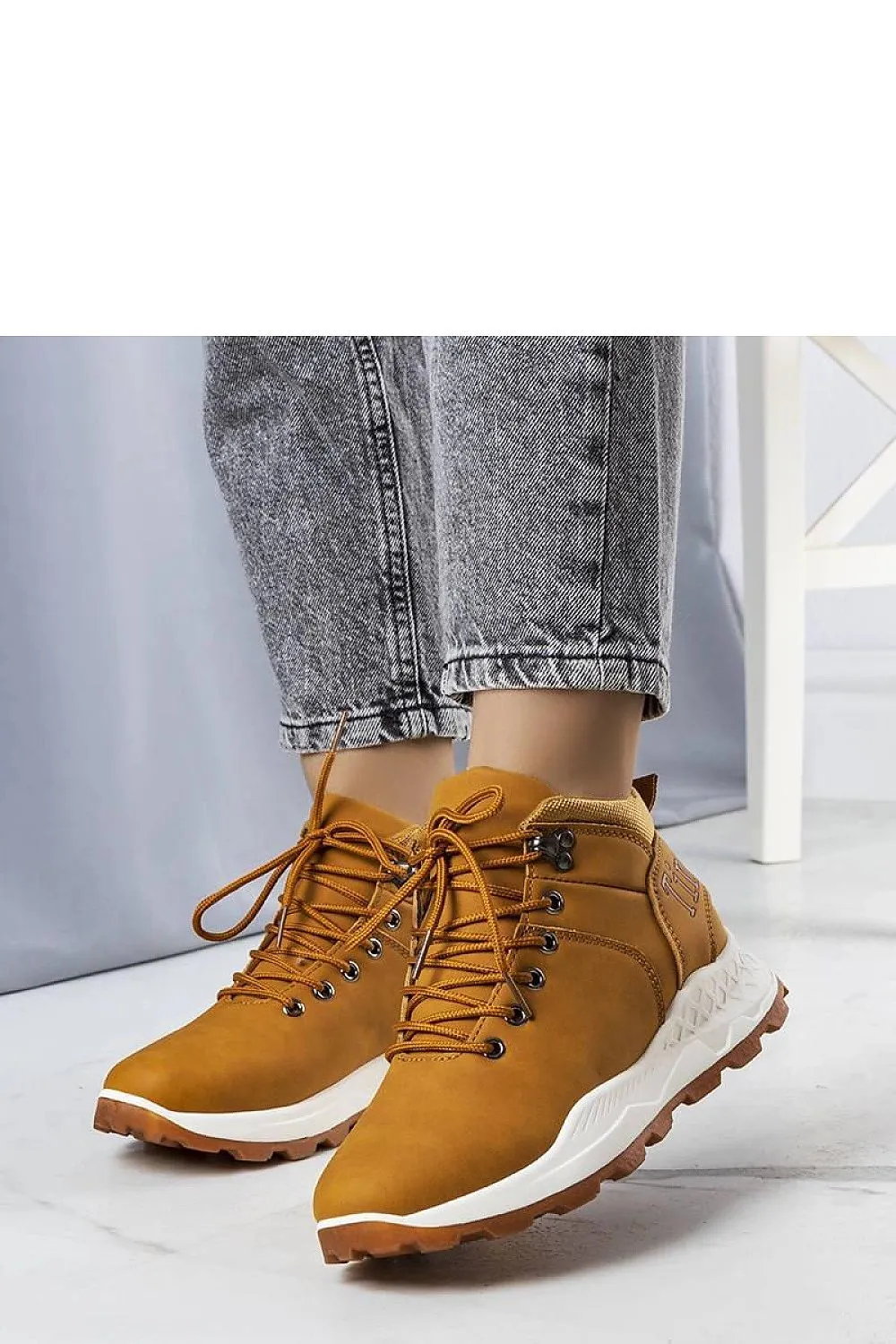 Brown trekking shoes