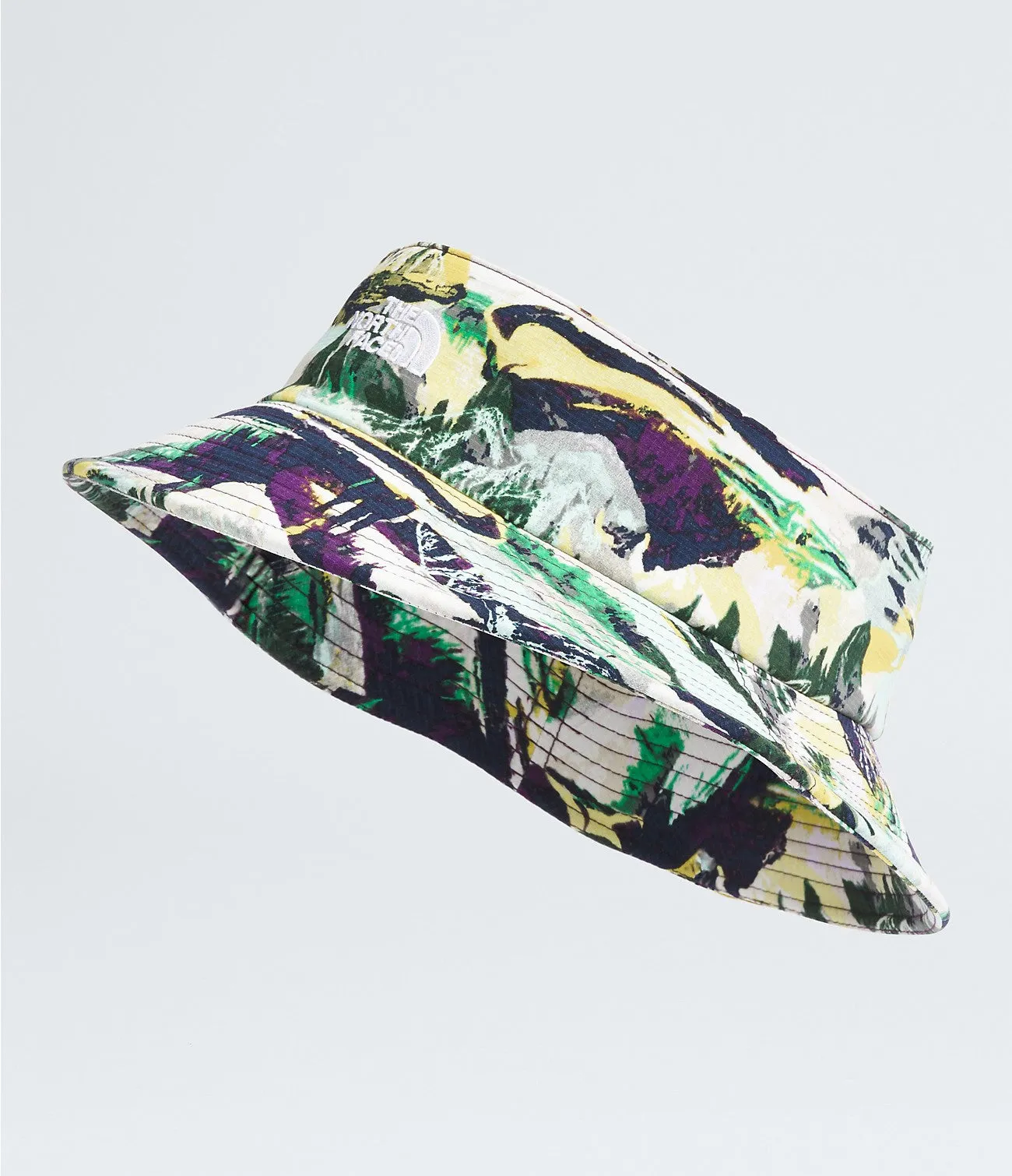 Class V Top Knot Bucket Hat - Black Currant Purple Trail Dream Print