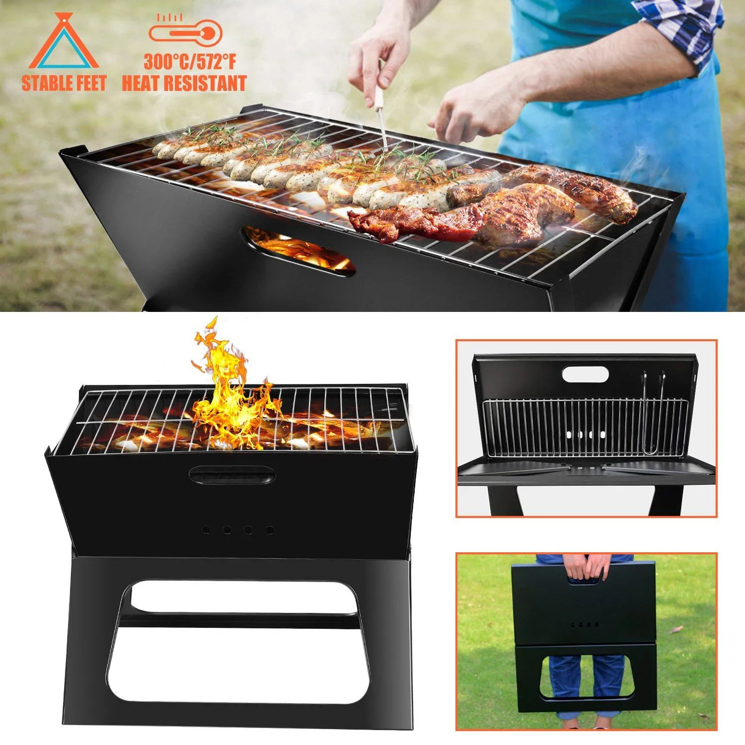 Foldable Portable BBQ Barbecue Grill
