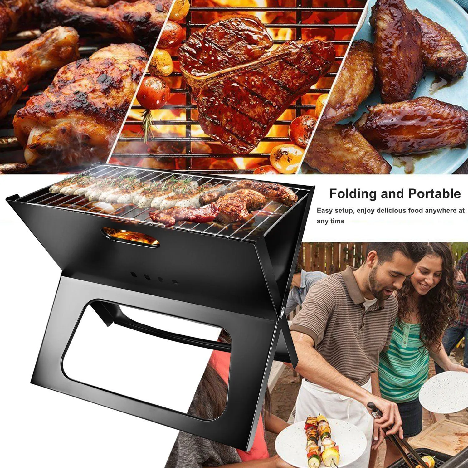 Foldable Portable BBQ Barbecue Grill