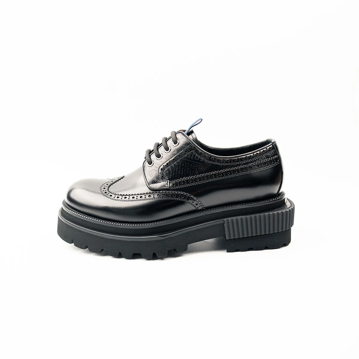 Handmade thick-soled calfskin derby shoes
