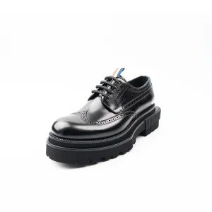 Handmade thick-soled calfskin derby shoes