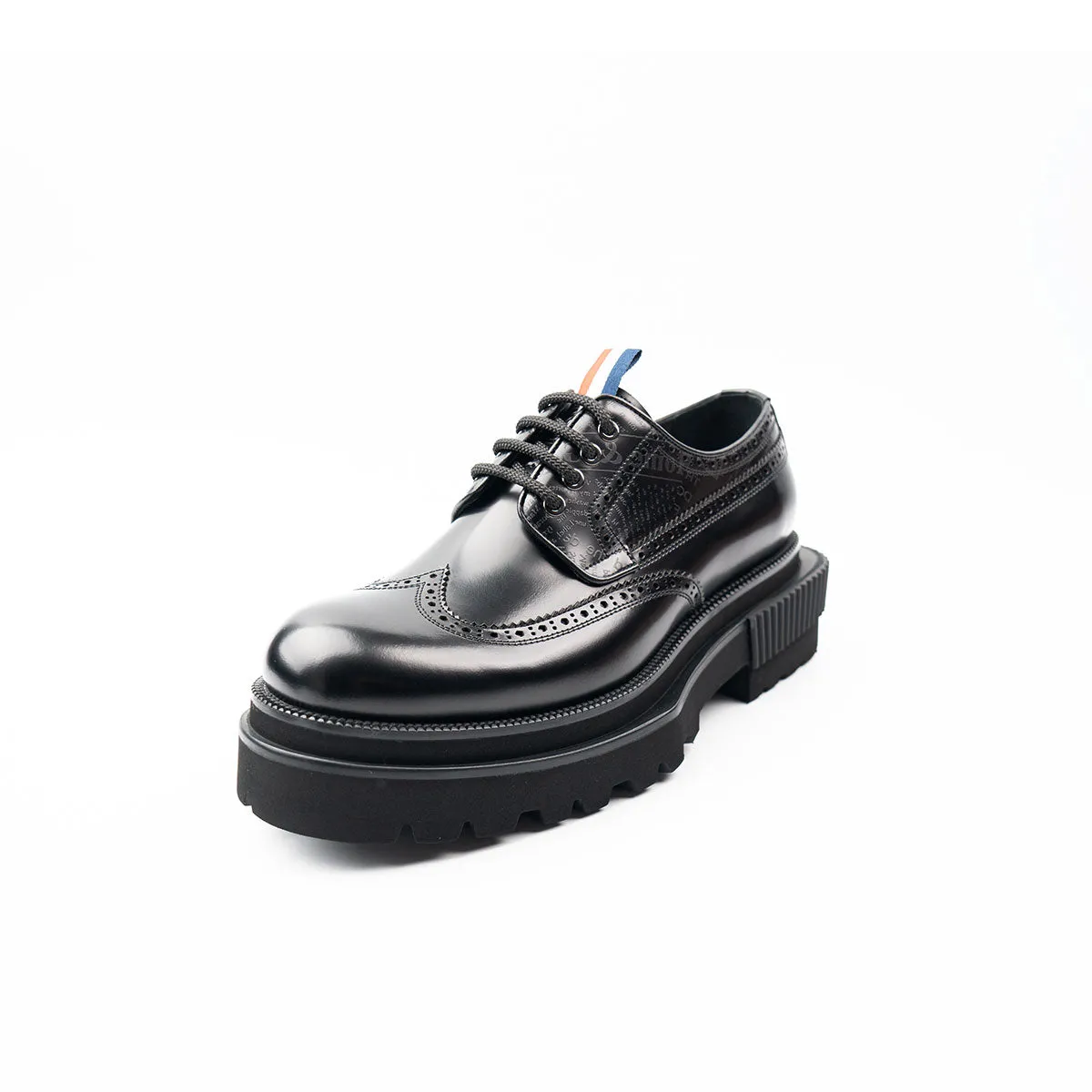 Handmade thick-soled calfskin derby shoes