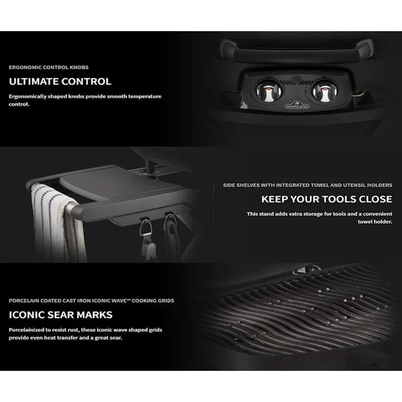 Napoleon | TravelQ™ PRO285X Black Portable Gas Grill with Scissor Cart