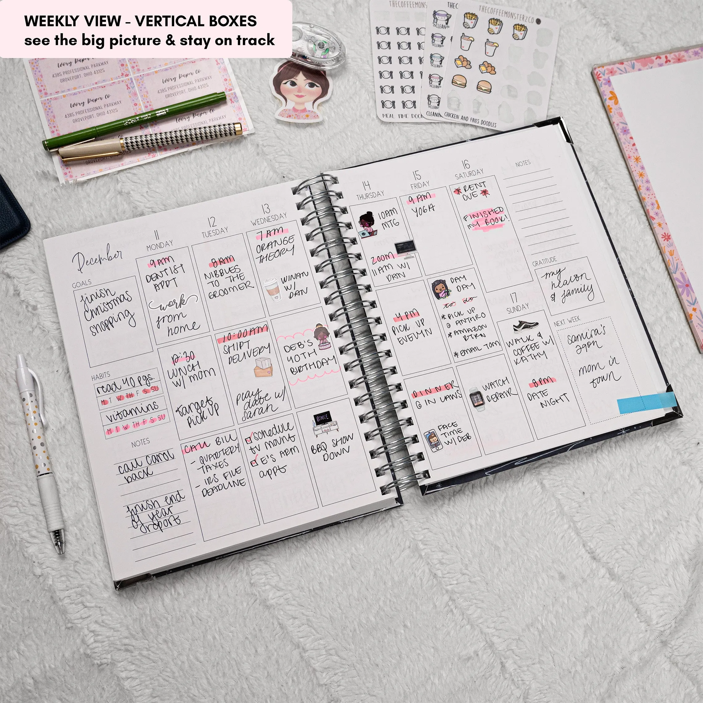 Navy Floral | All-In-One Planner (Daily, Weekly & Monthly)