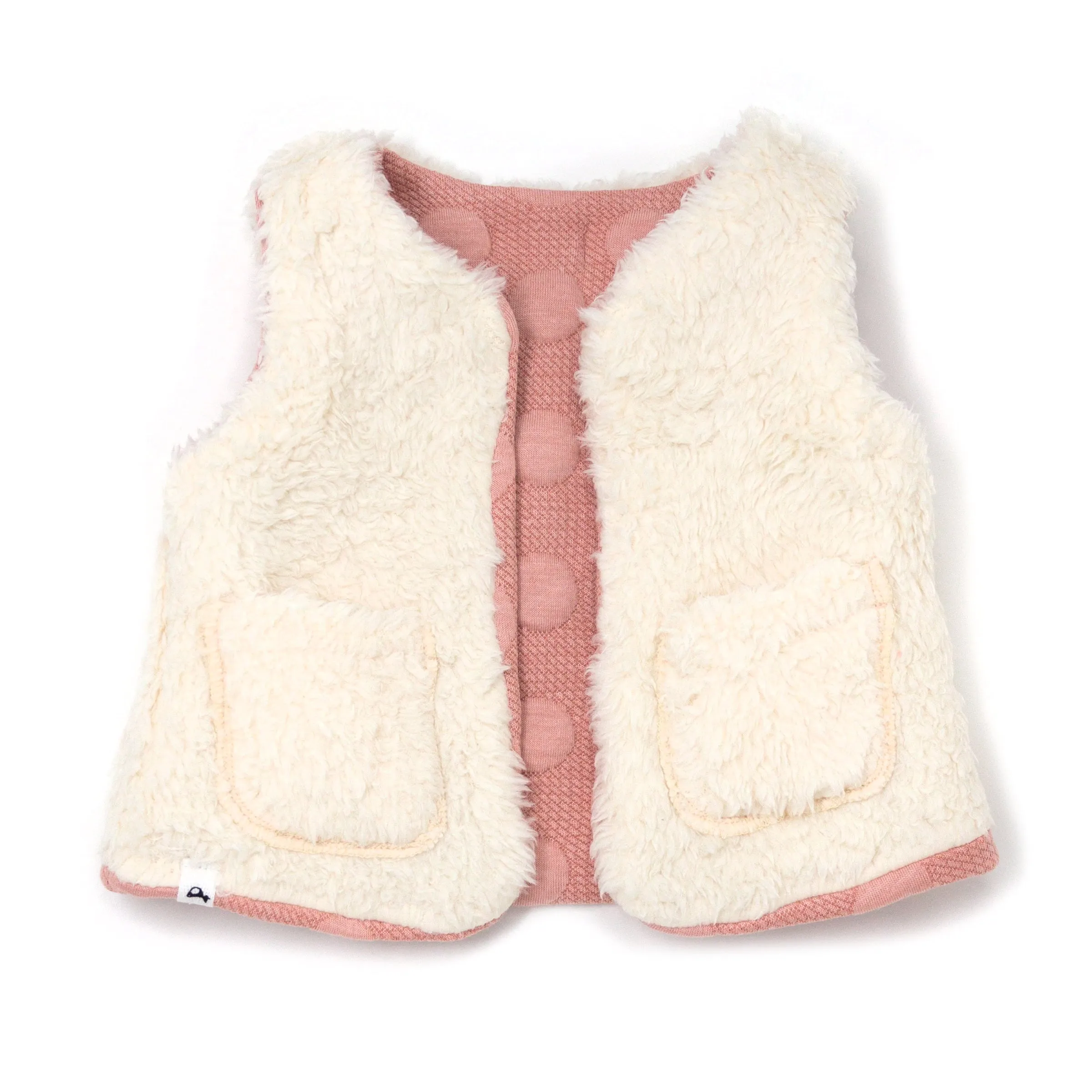 oh baby! Pucker Dot Popover Vest (Reversible) - Vintage Pink