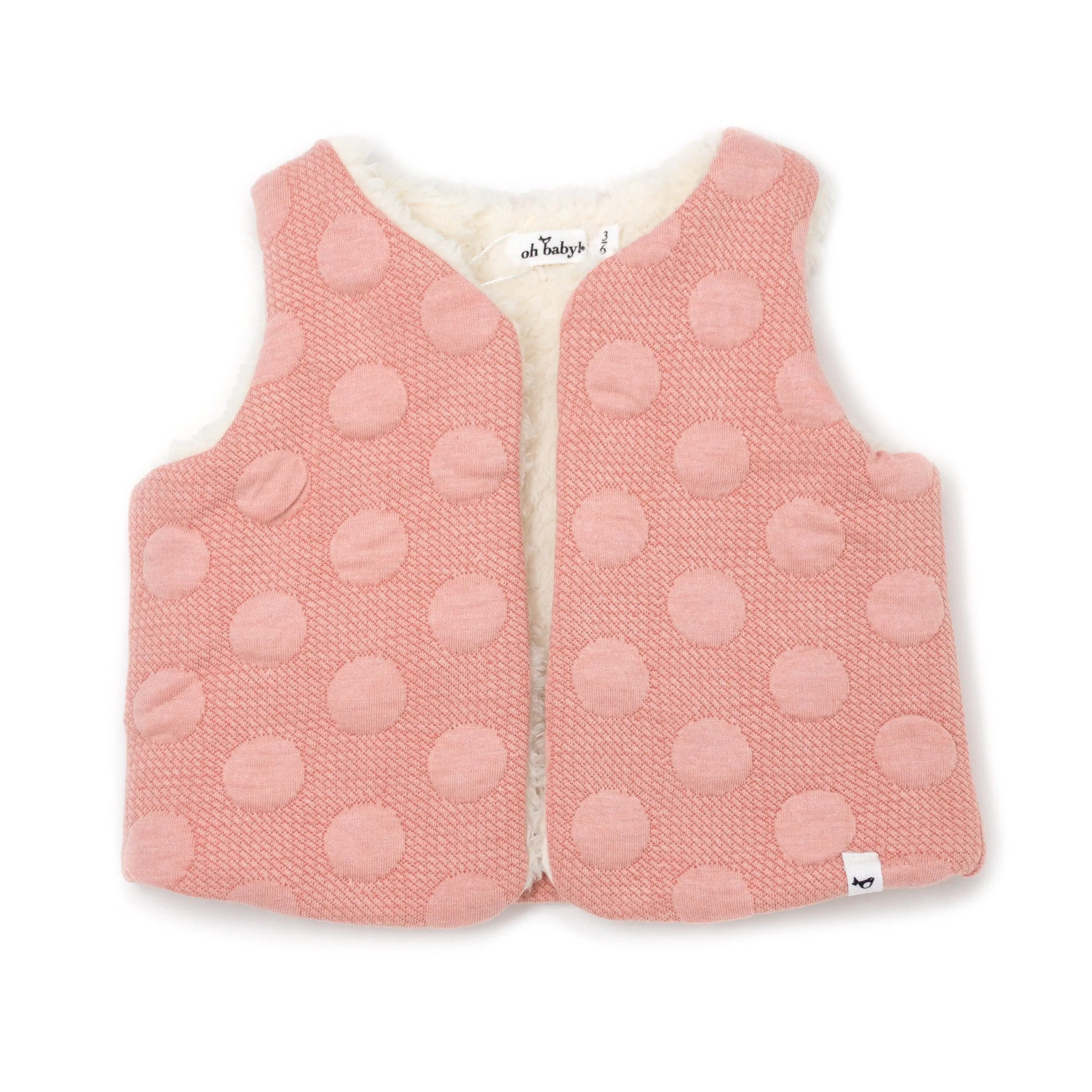 oh baby! Pucker Dot Popover Vest (Reversible) - Vintage Pink