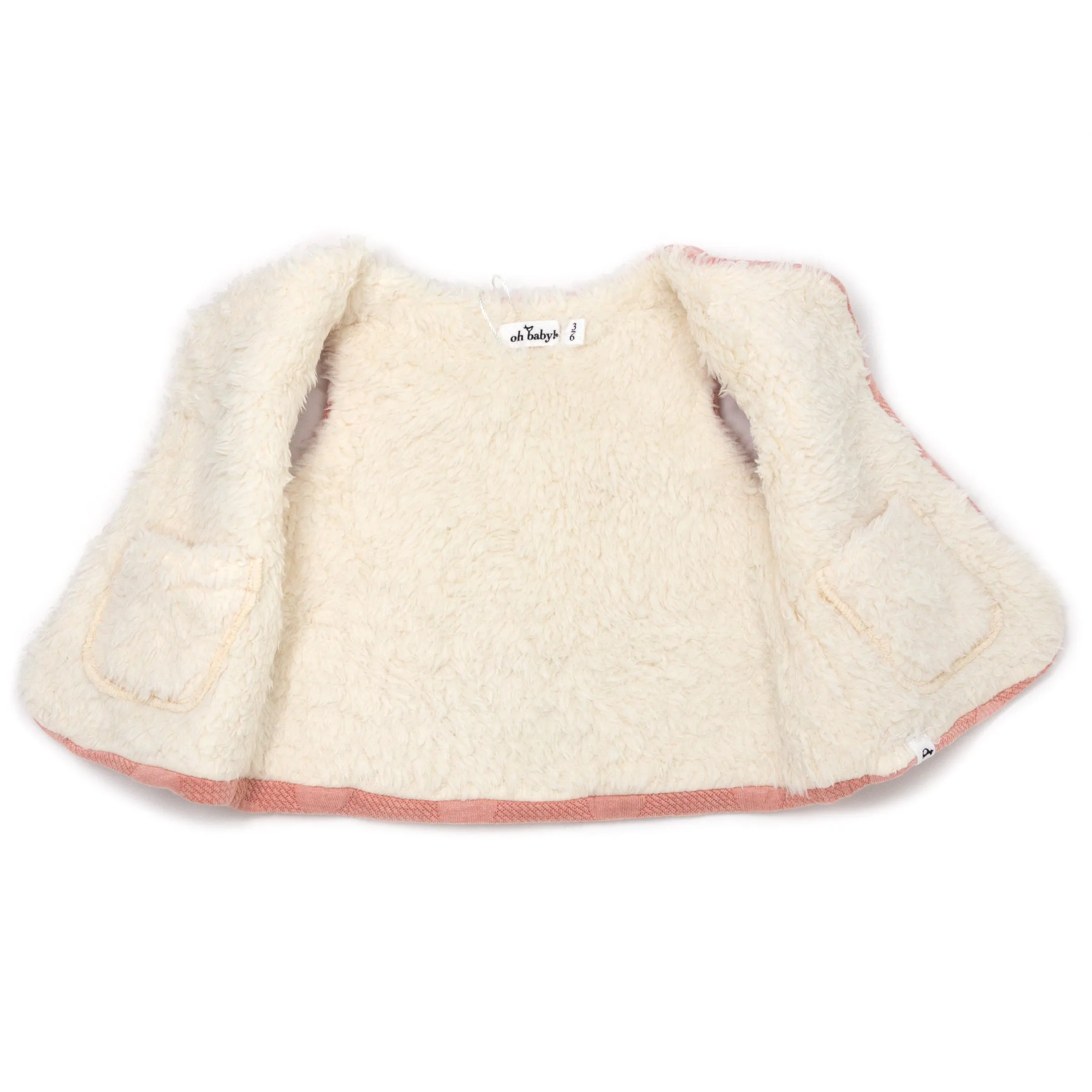oh baby! Pucker Dot Popover Vest (Reversible) - Vintage Pink