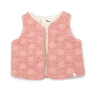 oh baby! Pucker Dot Popover Vest (Reversible) - Vintage Pink