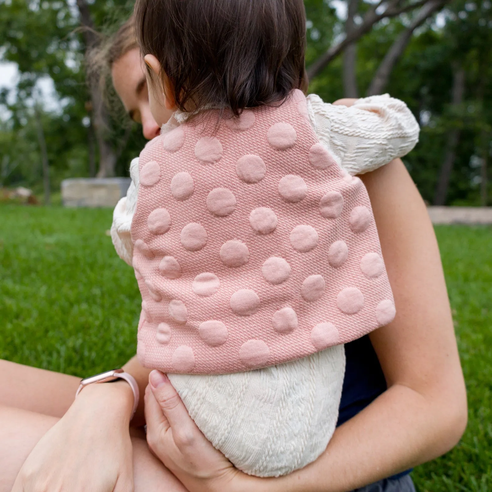 oh baby! Pucker Dot Popover Vest (Reversible) - Vintage Pink