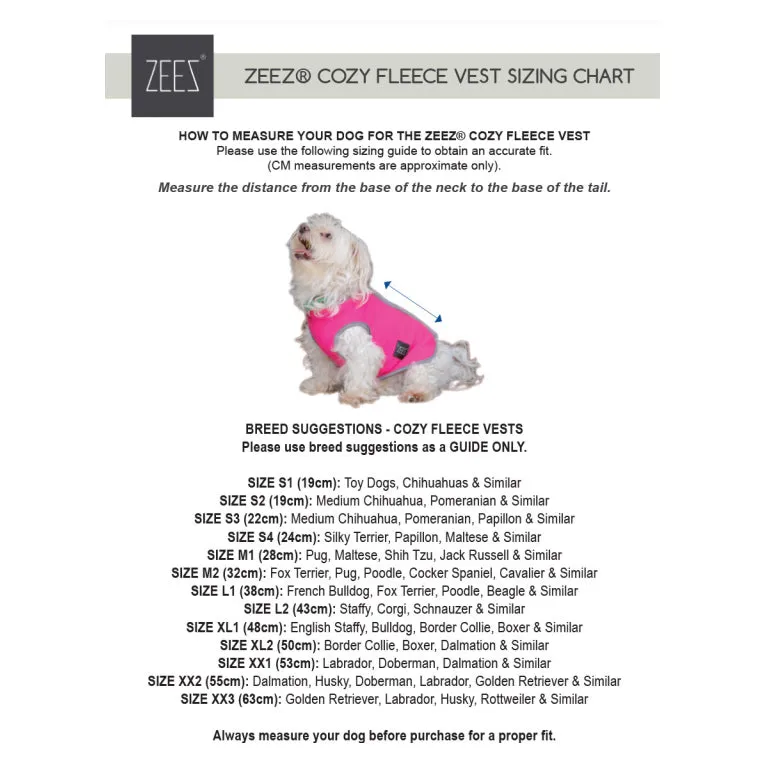 ZeeZ Cozy Fleece Dog Vest - Ruby Pink